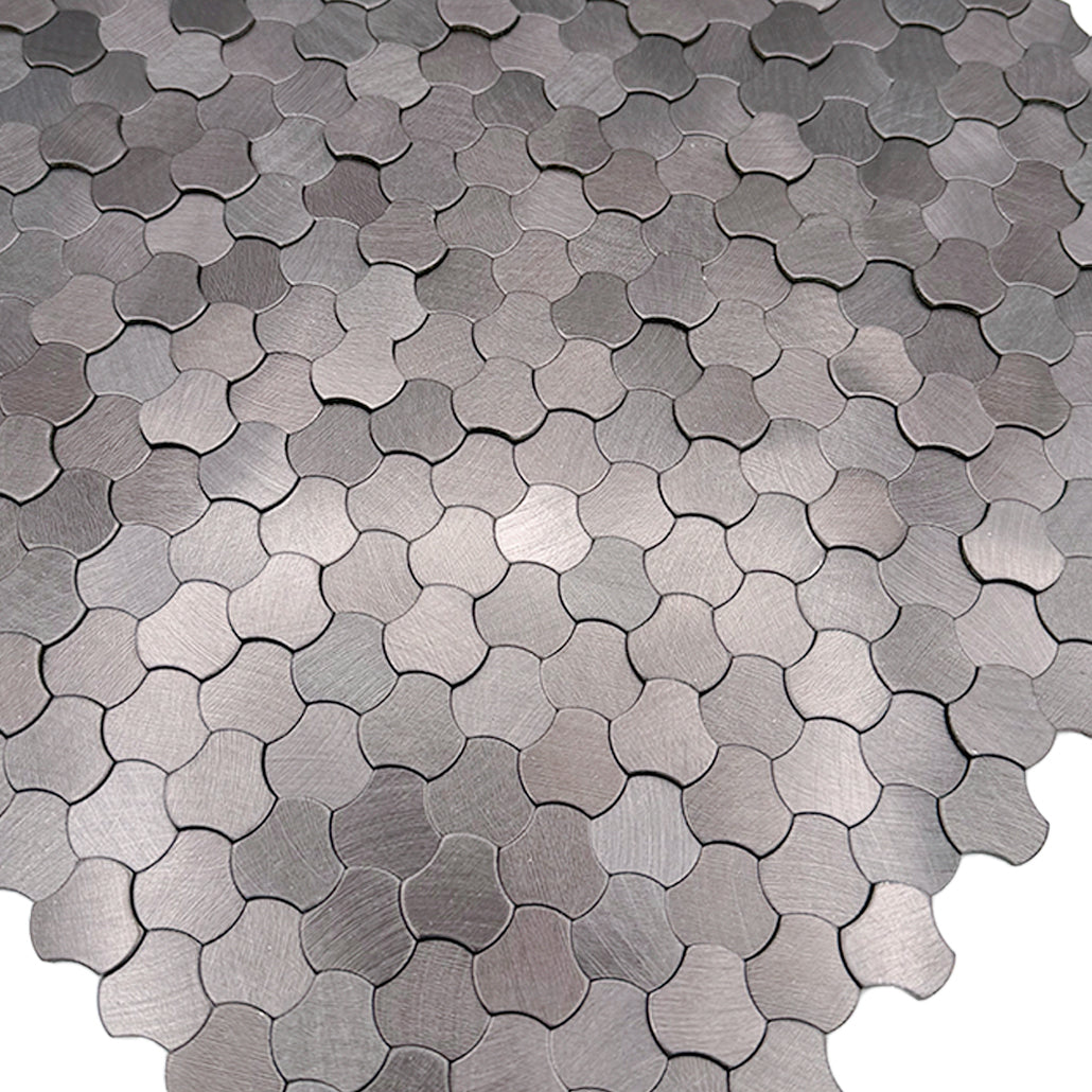 Trefoil 3D Anthracite Peel & Stick Splashback | 30.5×29.6 cm | Self-Adhesive Mosaic Tile