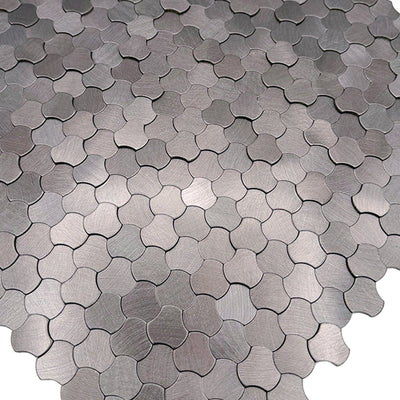 Trefoil 3D Anthracite Peel & Stick Splashback | 30.5×29.6 cm | Self-Adhesive Mosaic Tile