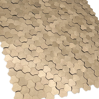 Trefoil 3D Champagne Peel & Stick Splashback | 30.5×29.6 cm | Self-Adhesive Mosaic Tile