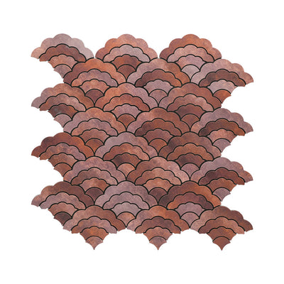 Fan Copper Peel & Stick Splashback | 26.8×28.1 cm | Self-Adhesive Mosaic Tile