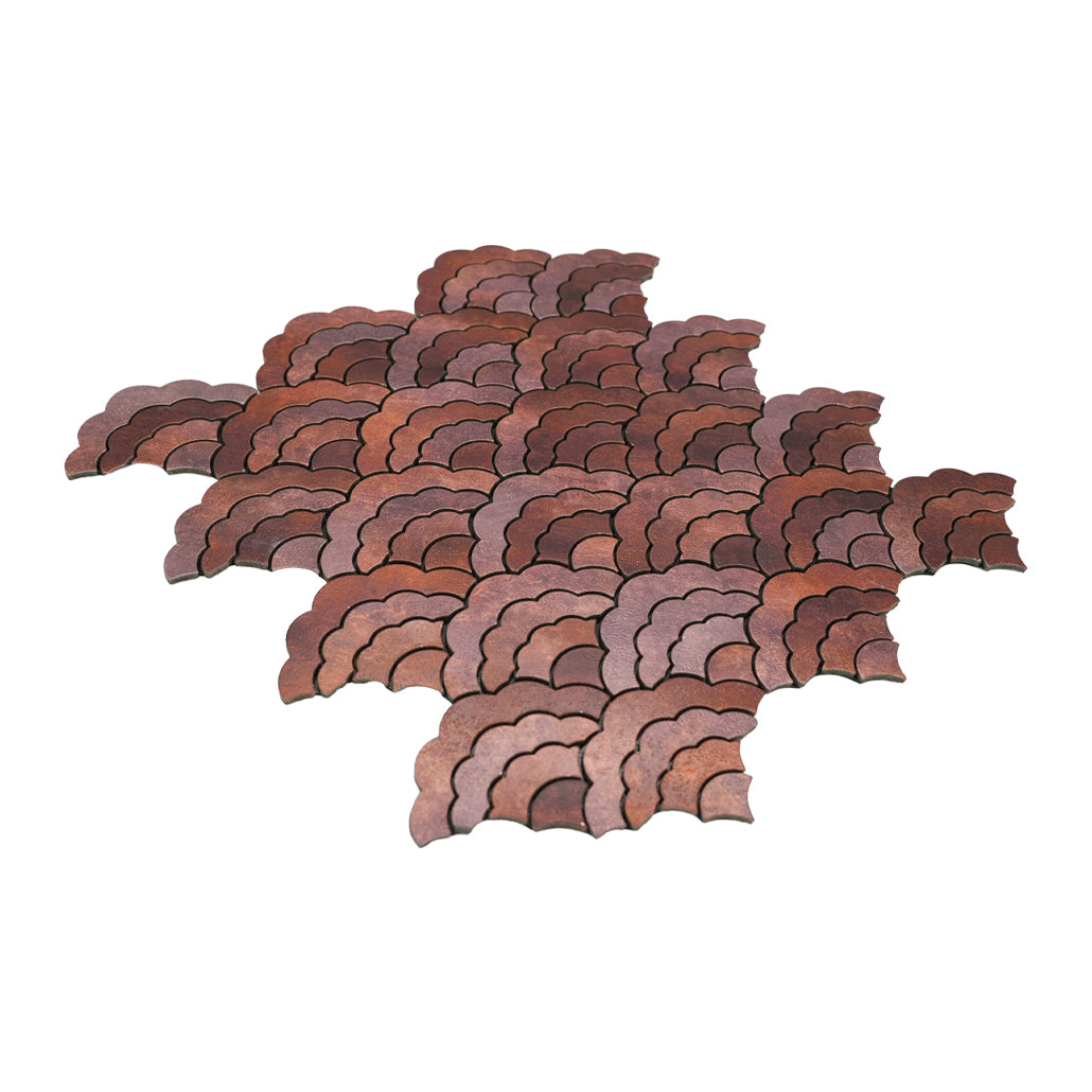 Fan Copper Peel & Stick Splashback | 26.8×28.1 cm | Self-Adhesive Mosaic Tile