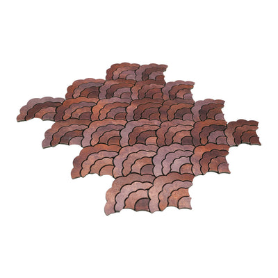 Fan Copper Peel & Stick Splashback | 26.8×28.1 cm | Self-Adhesive Mosaic Tile