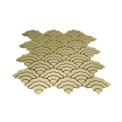 Fan Gold Peel & Stick Splashback | 26.8×28.1 cm | Self-Adhesive Mosaic Tile