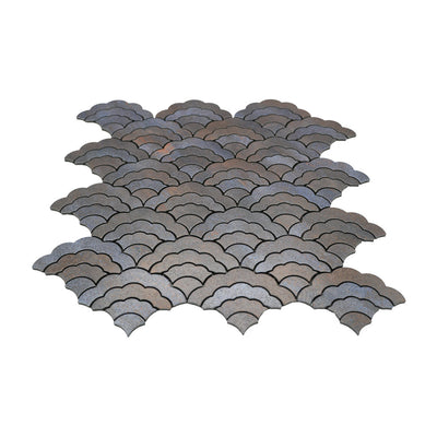 Fan Anthracite Peel & Stick Splashback | 26.8×28.1 cm | Self-Adhesive Mosaic Tile