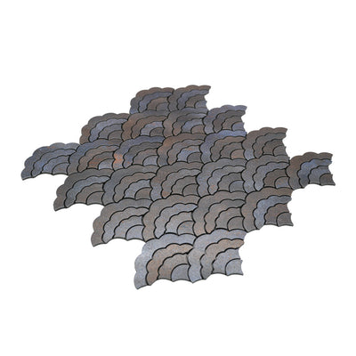 Fan Anthracite Peel & Stick Splashback | 26.8×28.1 cm | Self-Adhesive Mosaic Tile