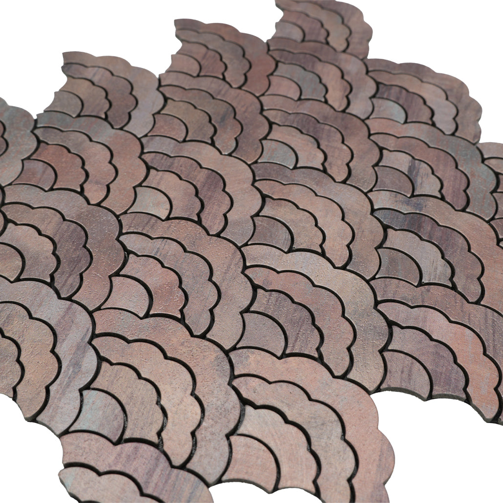 Fan Mauve Peel & Stick Splashback | 26.8×28.1 cm | Self-Adhesive Mosaic Tile