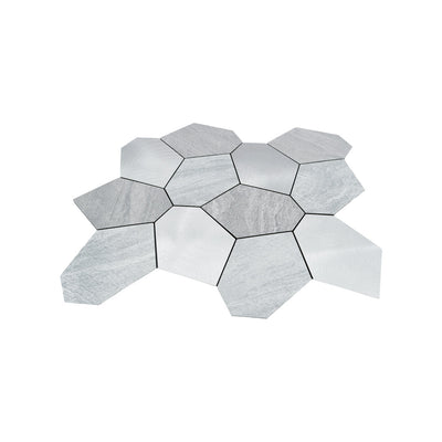Polygon Silver Peel & Stick Splashback | 30×26.2 cm | Self-Adhesive Mosaic Tile