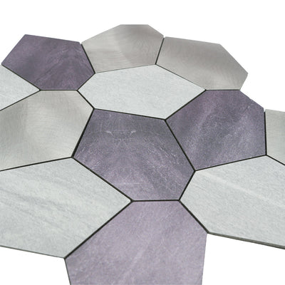 Polygon Gray Peel & Stick Splashback | 30×26.2 cm | Self-Adhesive Mosaic Tile