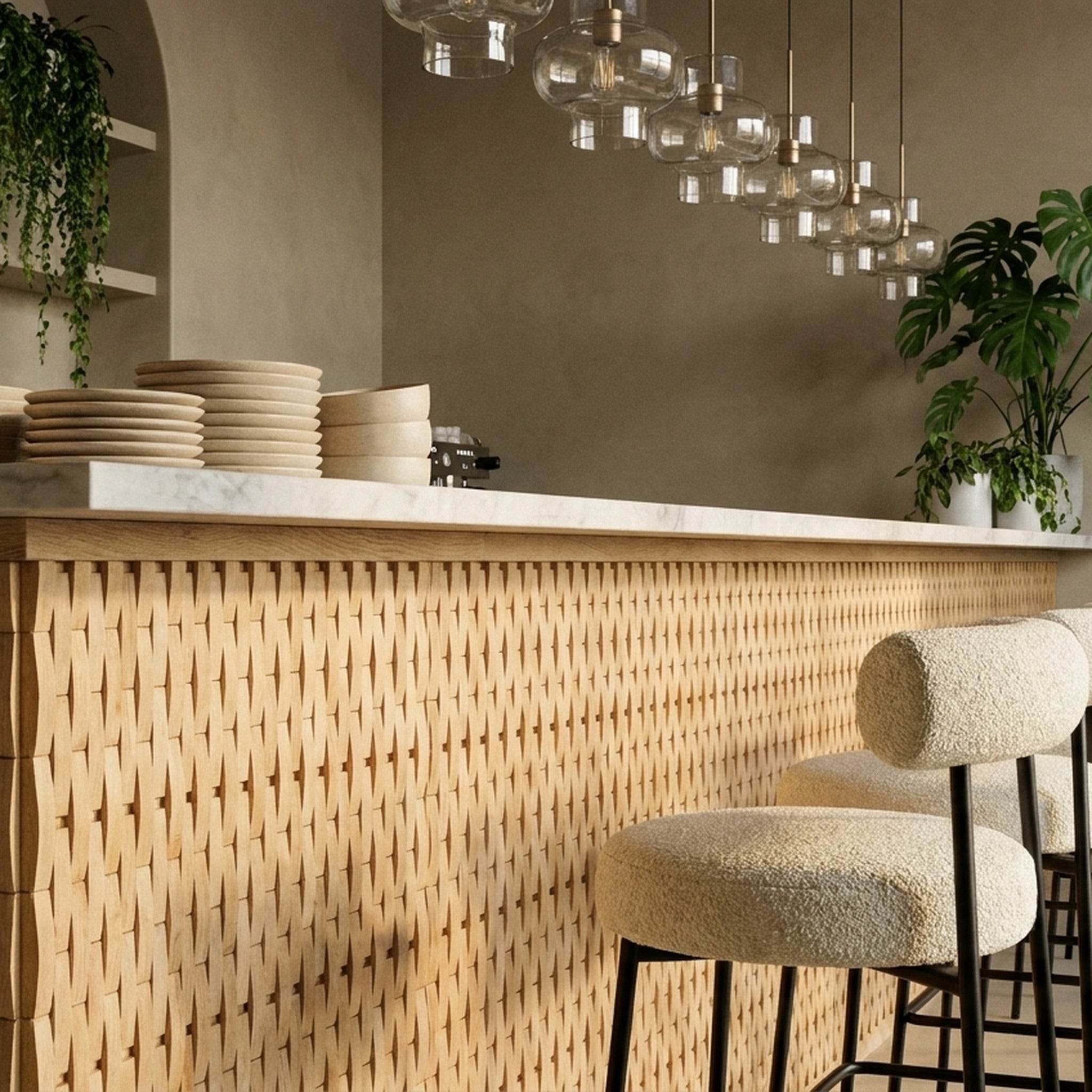 White Oak 3D Wood Wall Panel | 30×30 cm | Real Wood