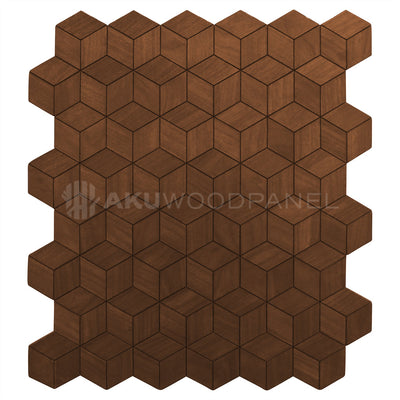 Sample Lobelia Smoked Brown 3D Decorative Wall Panel Aku Woodpanel UK