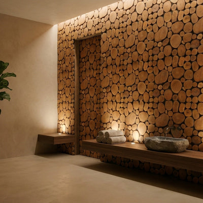 Lychee 3D Wood Wall Panel | 30×30 cm | Real Wood