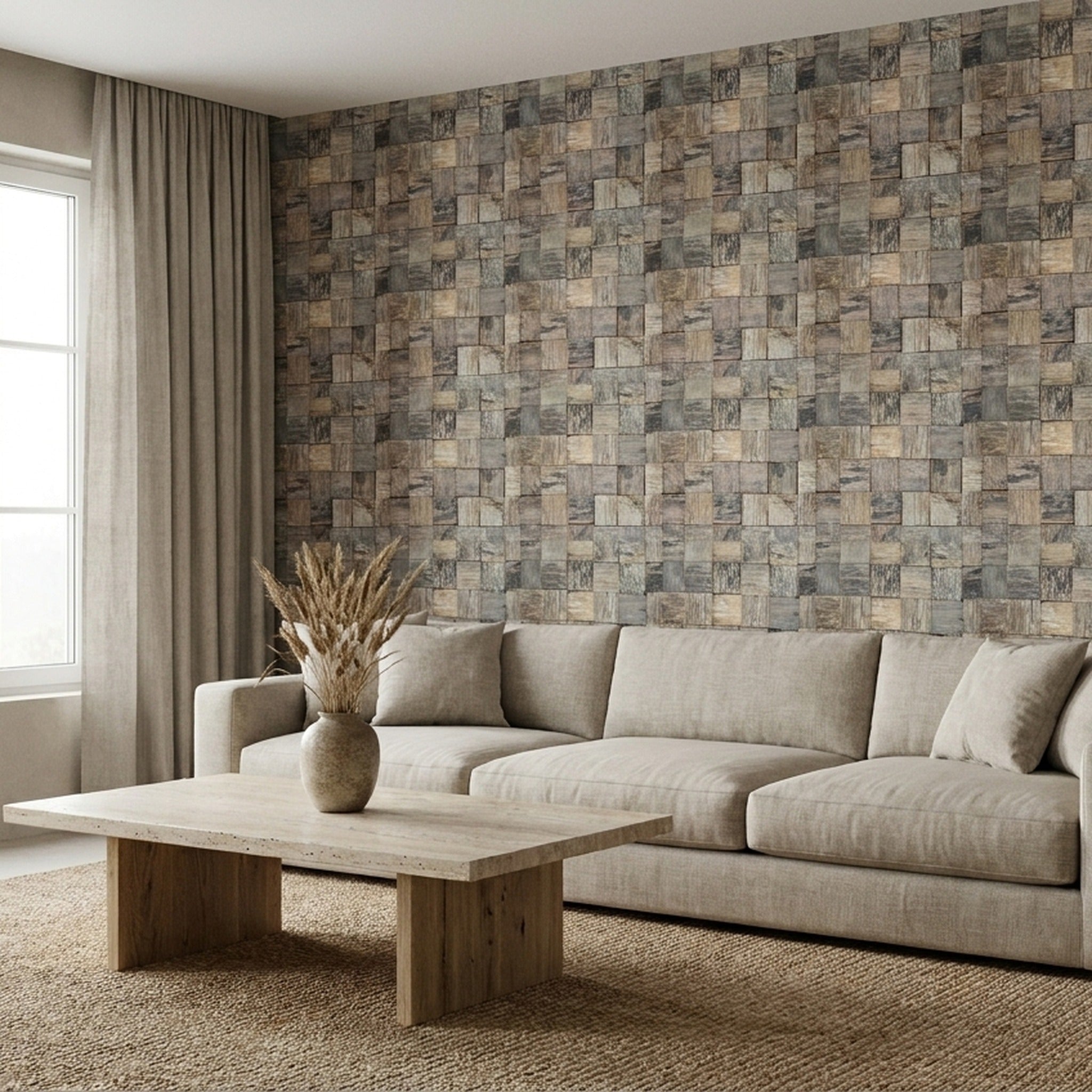 Marine 3D Wood Wall Panel | 30×30 cm | Real Wood