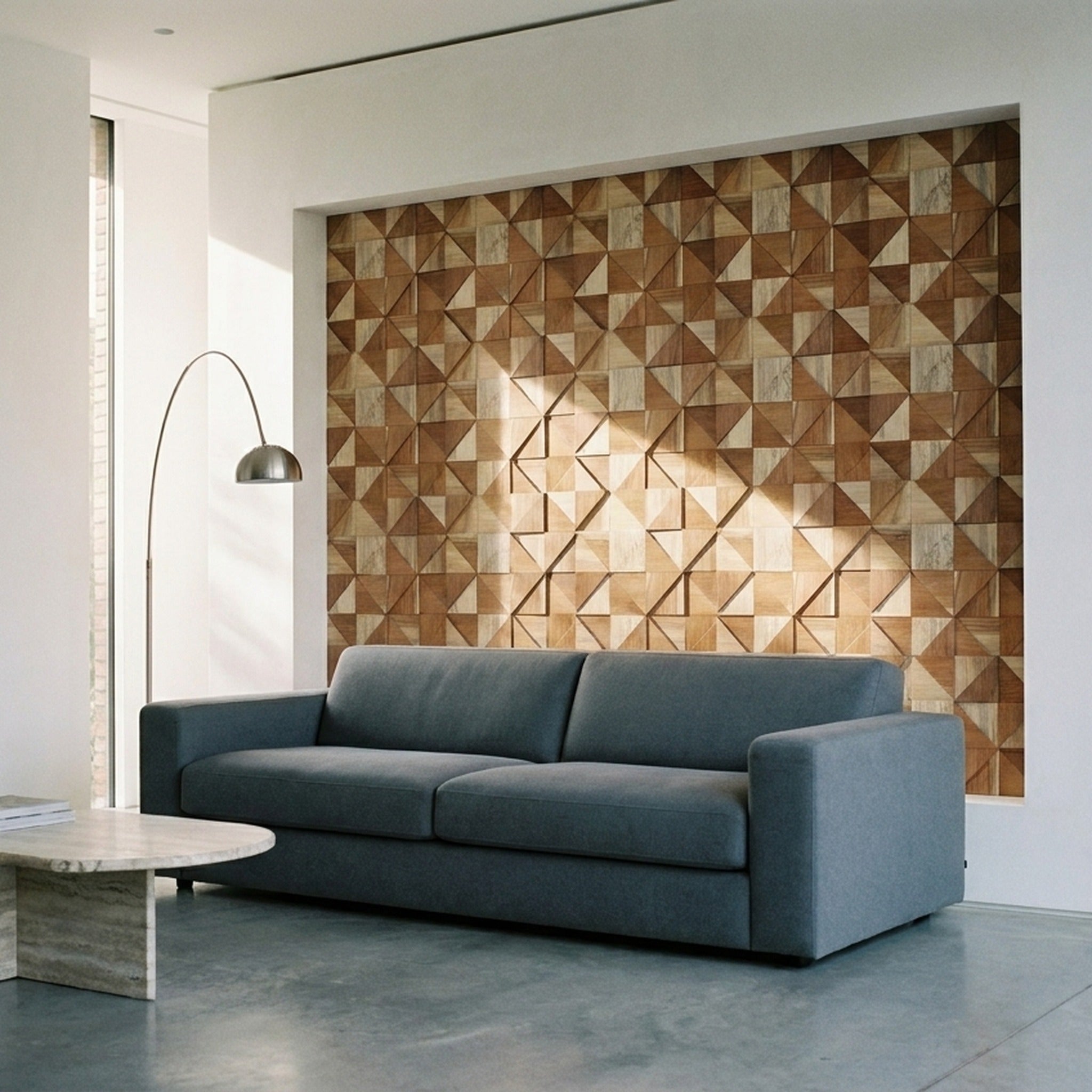 Merbau 3D Wood Wall Panel | 30×30 cm | Real Wood