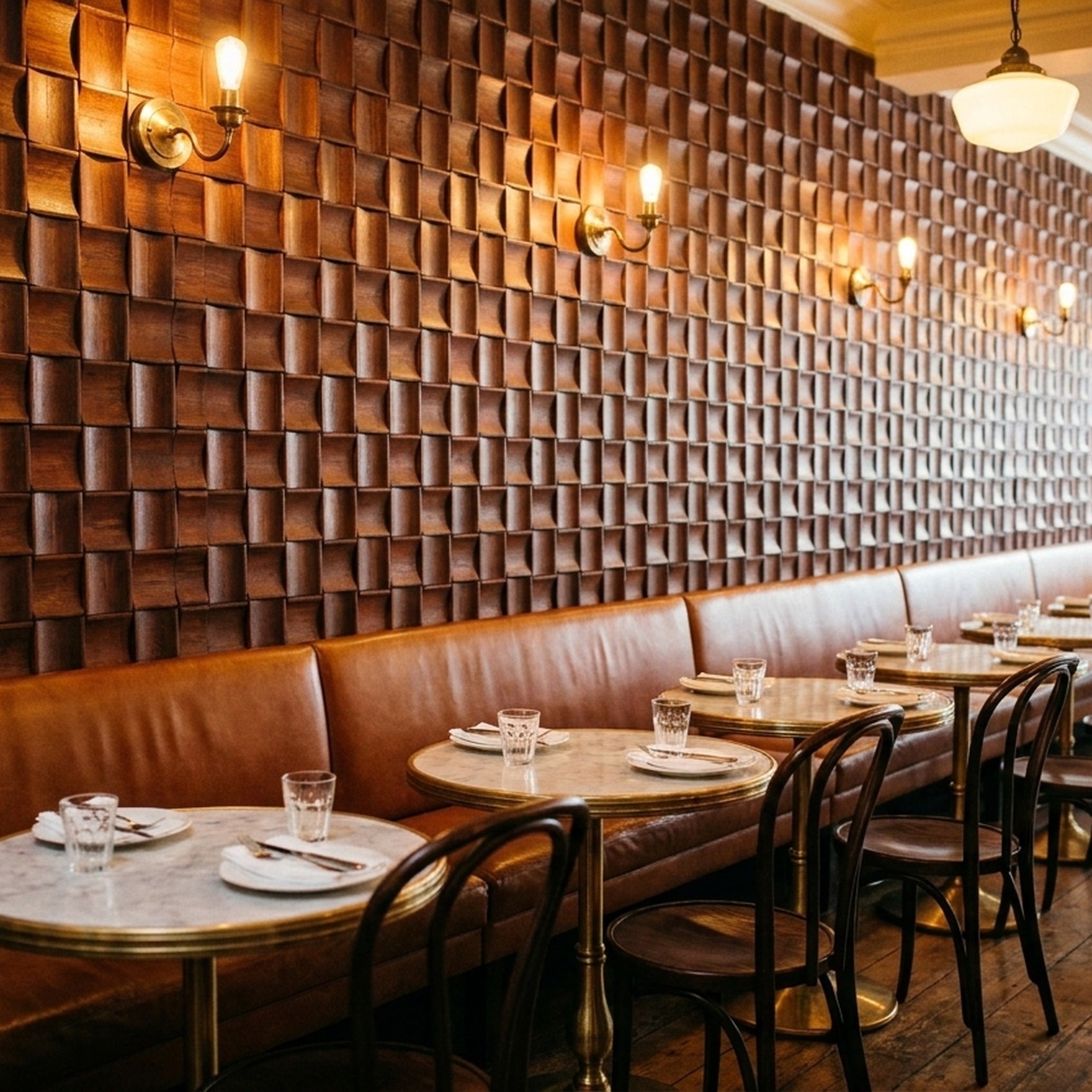 Merbau Long 3D Wood Wall Panel | 30×60 cm | Real Wood