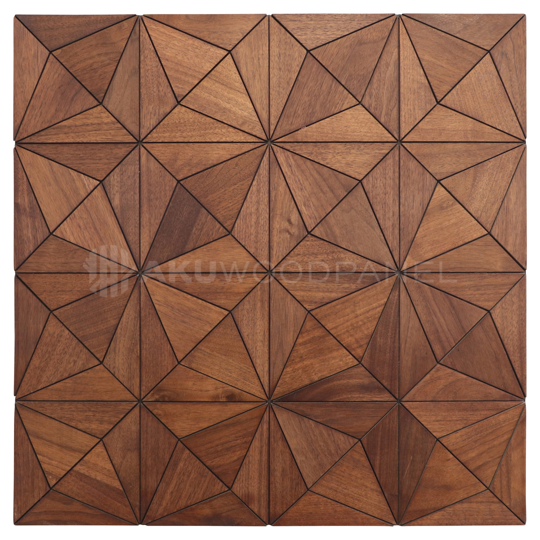 Nolan Brown 3D Decorative Wall Panel 60x60cm Handcrafted Aku Woodpanel UK