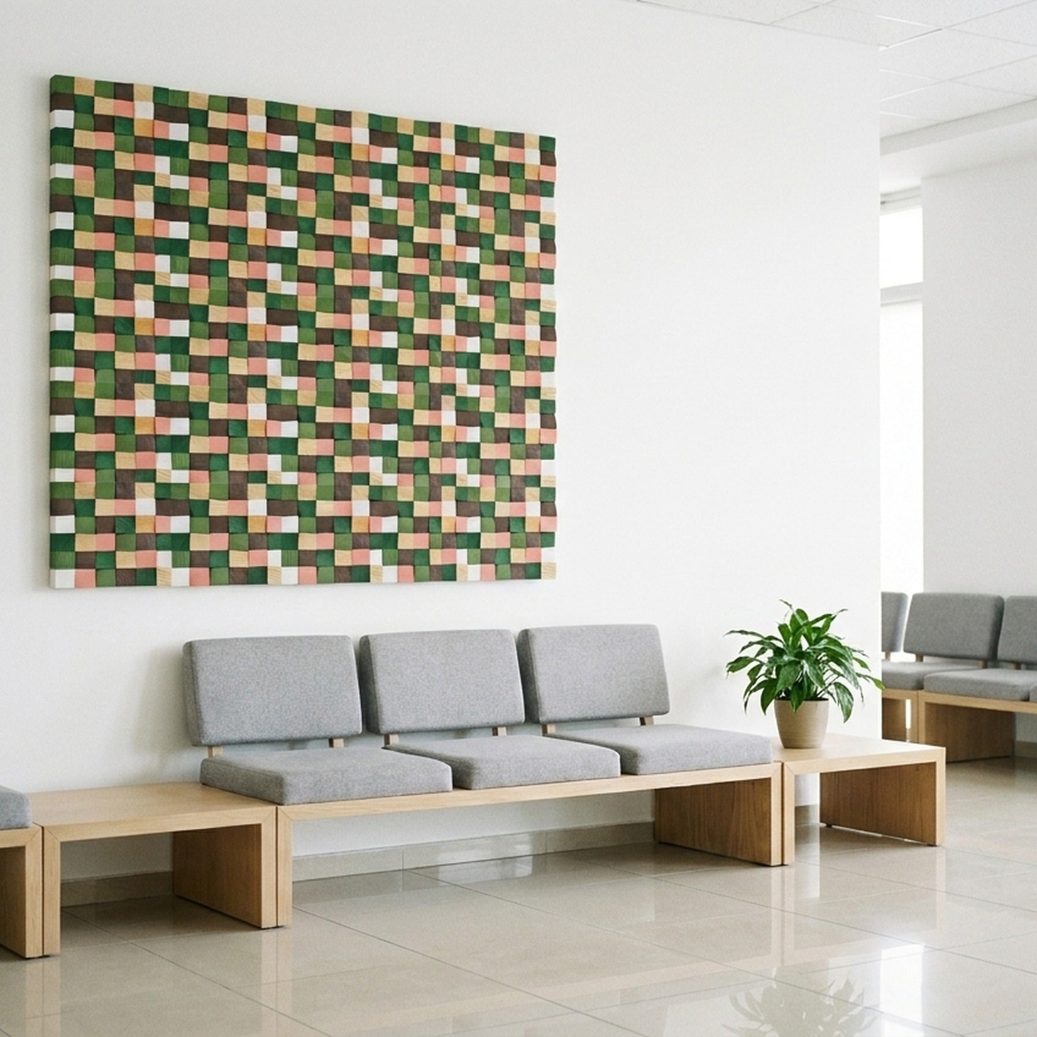 Rich Pine 3D Wood Wall Panel | 30×30 cm | Real Wood