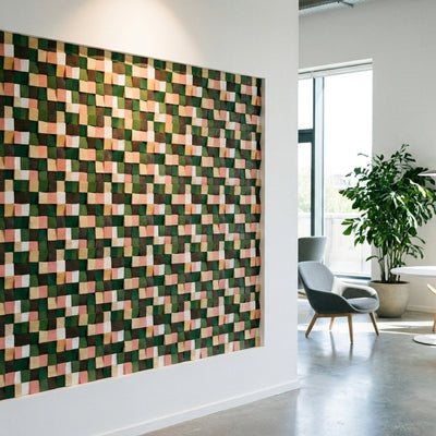 Rich Pine 3D Wood Wall Panel | 30×30 cm | Real Wood