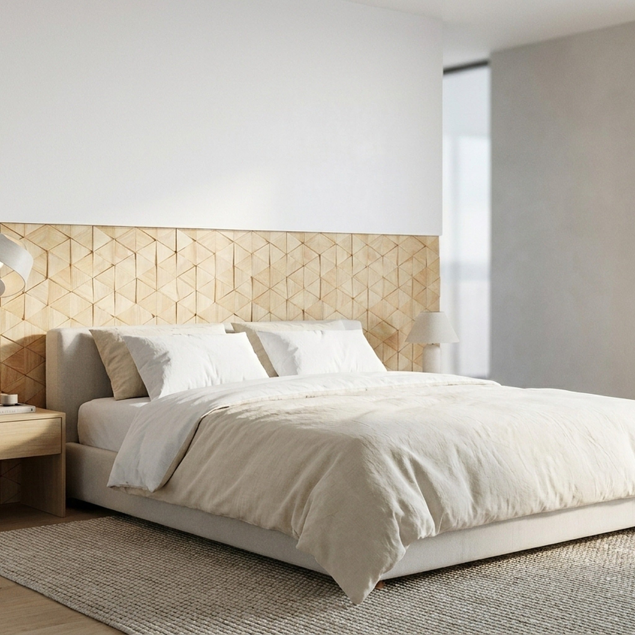 Compact Rubber 3D Wood Wall Panel | 28×30 cm | Real Wood