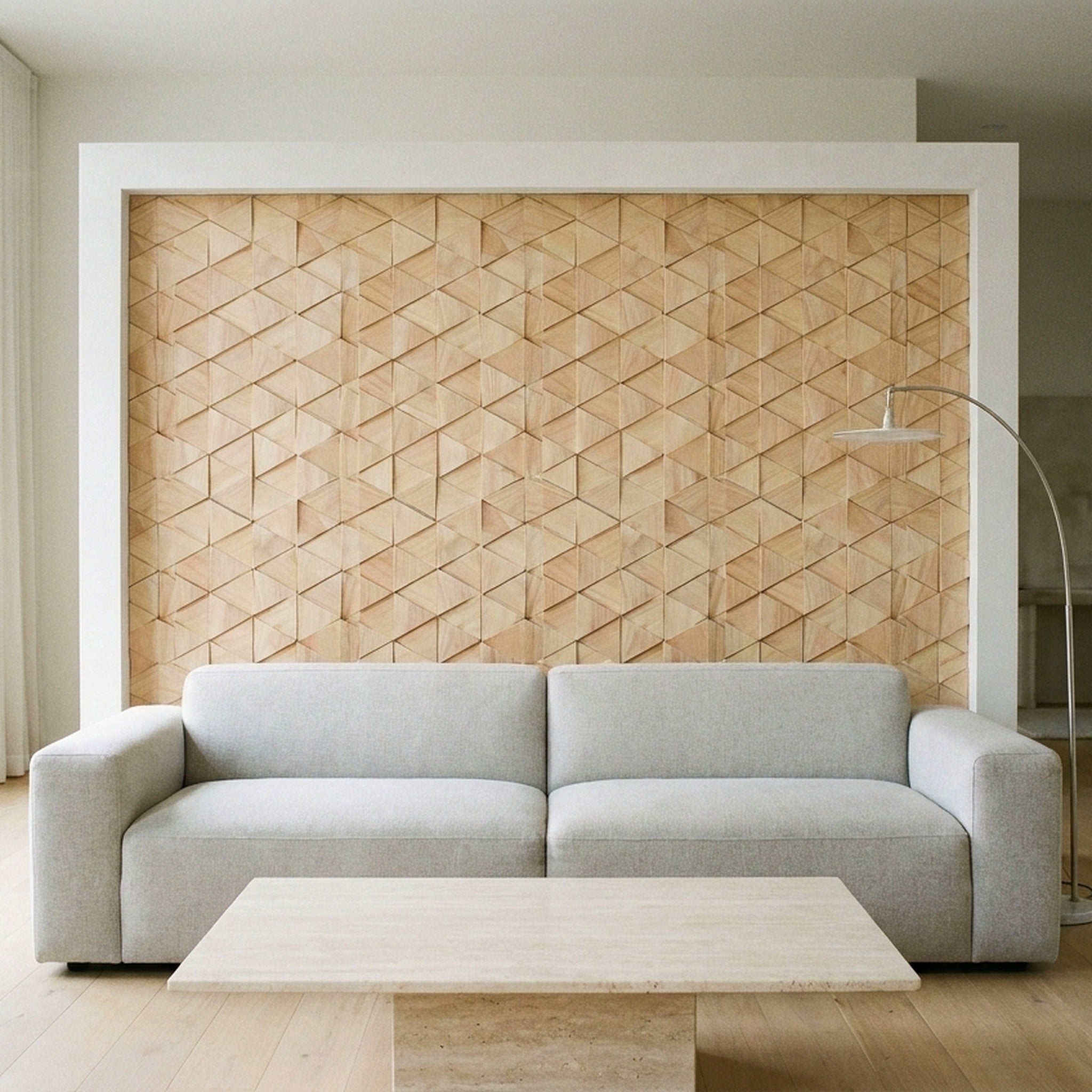 Compact Rubber 3D Wood Wall Panel | 28×30 cm | Real Wood