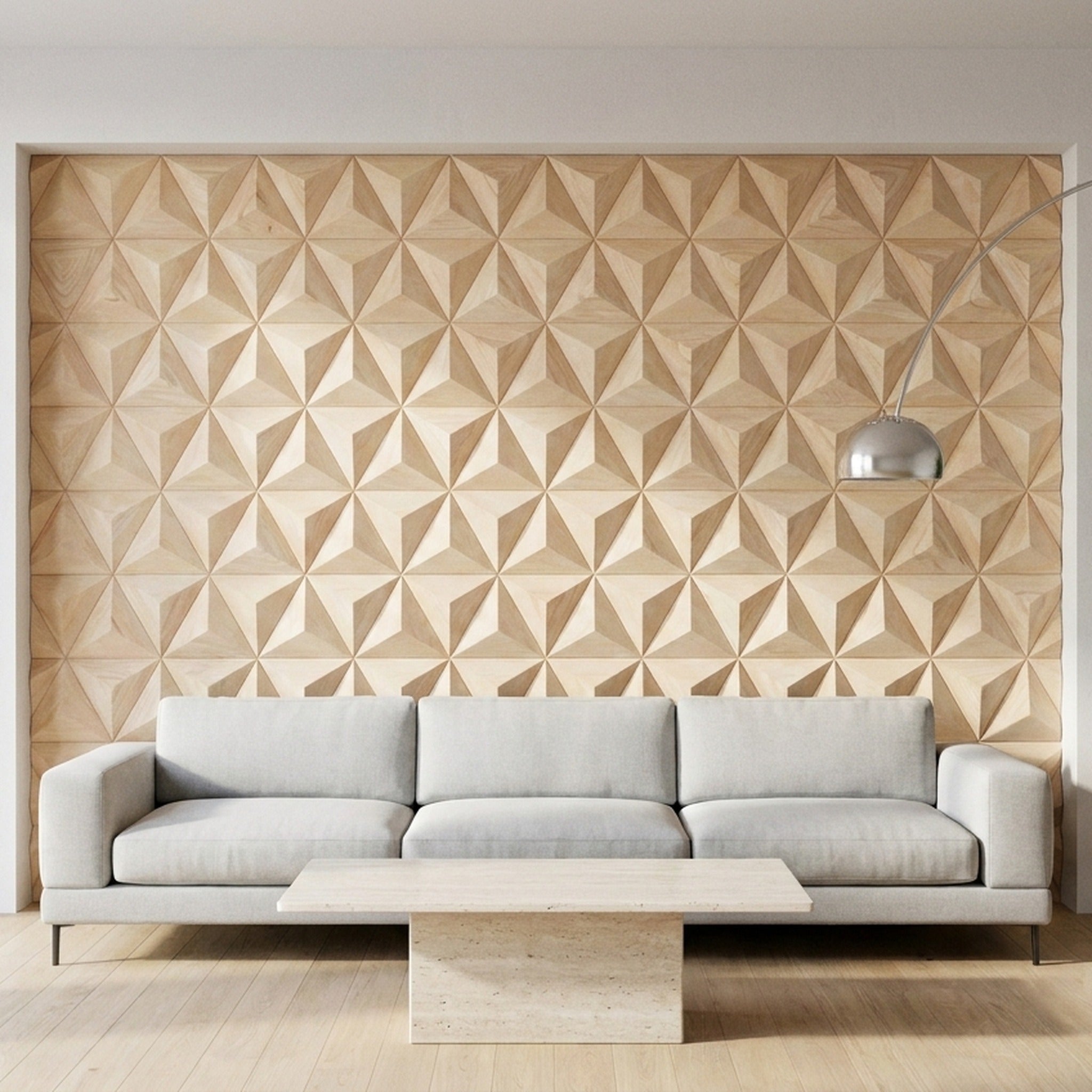 Spacious Rubber 3D Wood Wall Panel | 30×35 cm | Real Wood