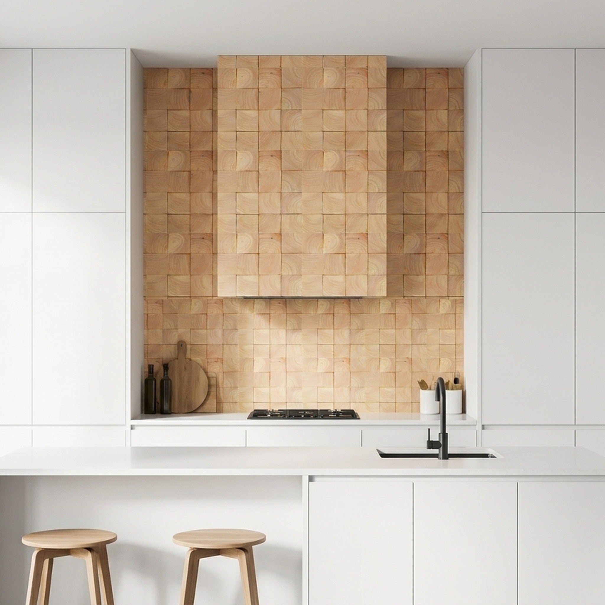 Rubber 3D Wood Wall Panel | 30×30 cm | Real Wood