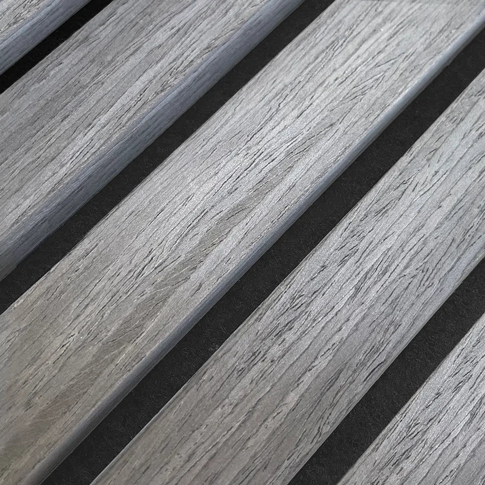 Grey Walnut 300 cm Acoustic Wooden Wall Panel 3-Sided Wood Veneer Aku Woodpanel UK