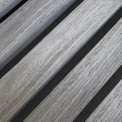 Grey Walnut 300 cm Acoustic Wooden Wall Panel 3-Sided Wood Veneer Aku Woodpanel UK