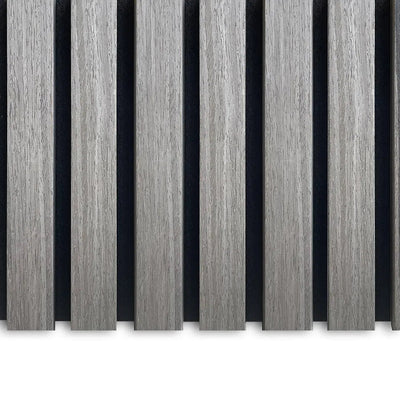 Sample Grey Walnut Acoustic Wooden Wall Panel Aku Woodpanel UK