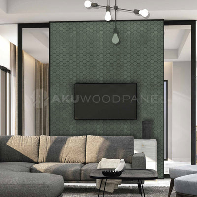 Snowdrop Cadet Blue 3D Decorative Wall Panel 60x60cm Handcrafted Aku Woodpanel UK