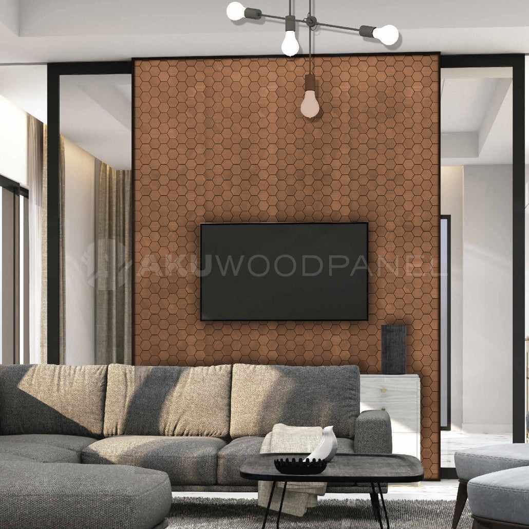 Sample - Decorative Wall Panel | Snowdrop - Smoked Brown | American walnut | Handcrafted | 3D panel