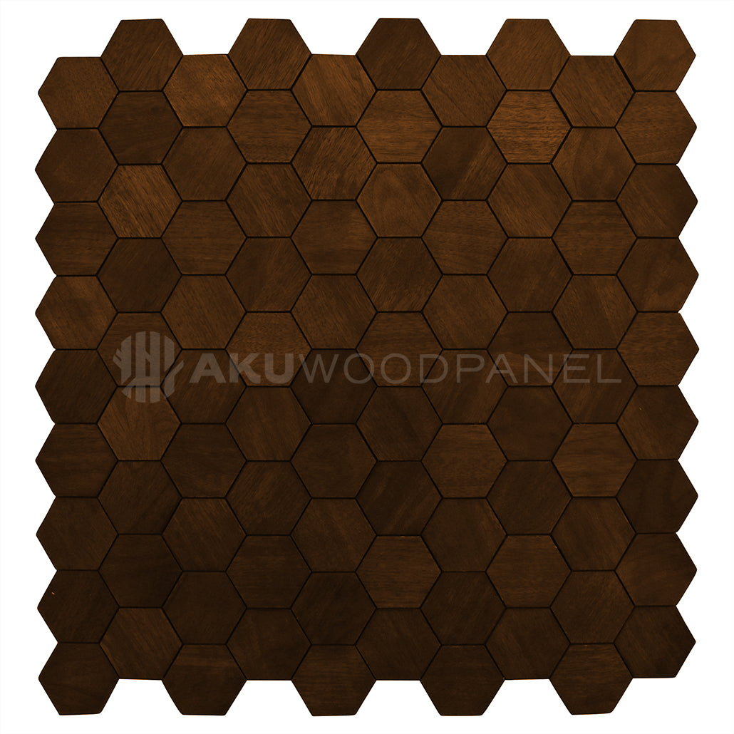 Snowdrop Smoked Brown 3D Decorative Wall Panel 60x60cm Handcrafted Aku Woodpanel UK