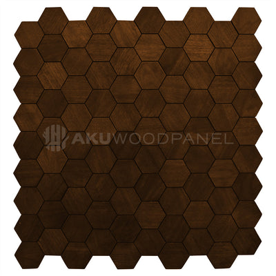 Snowdrop Smoked Brown 3D Decorative Wall Panel 60x60cm Handcrafted Aku Woodpanel UK