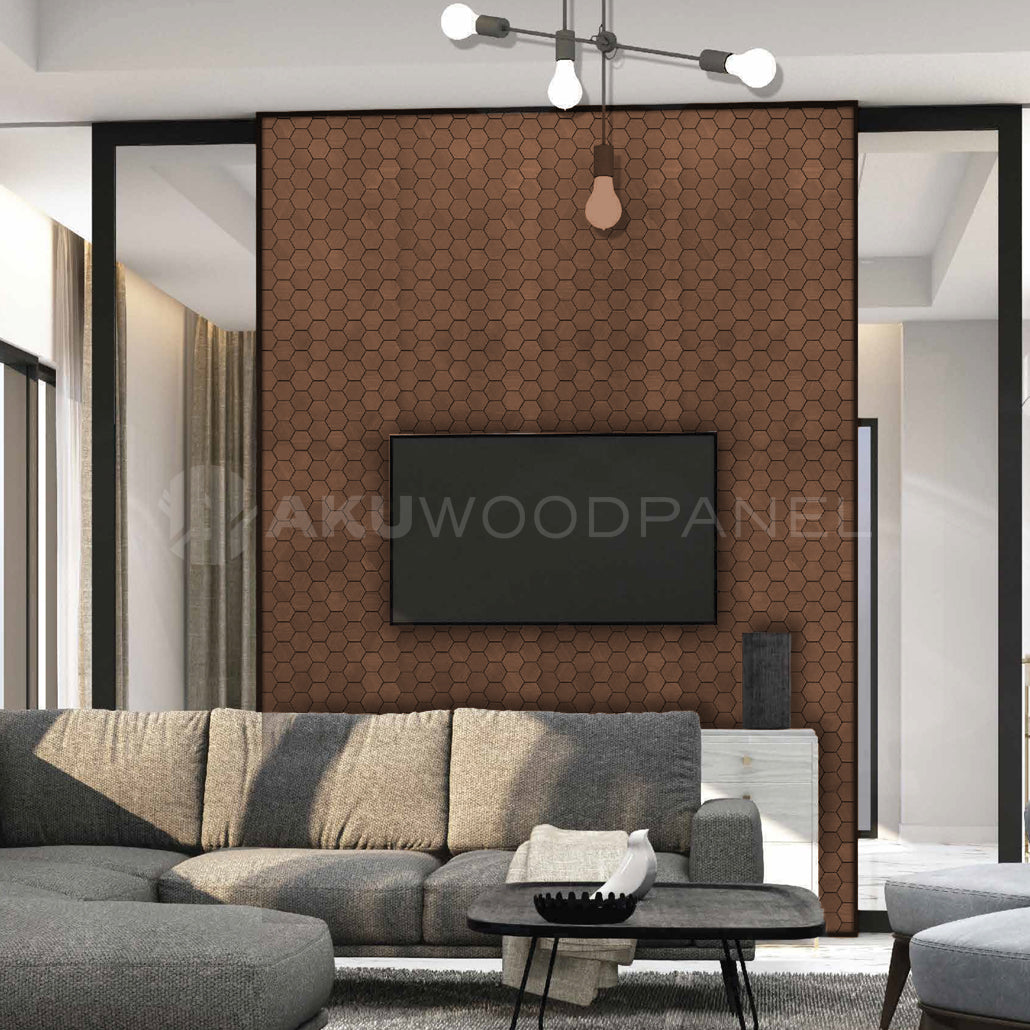 Sample - Decorative Wall Panel | Snowdrop - Rose Black | American walnut | Handcrafted | 3D panel
