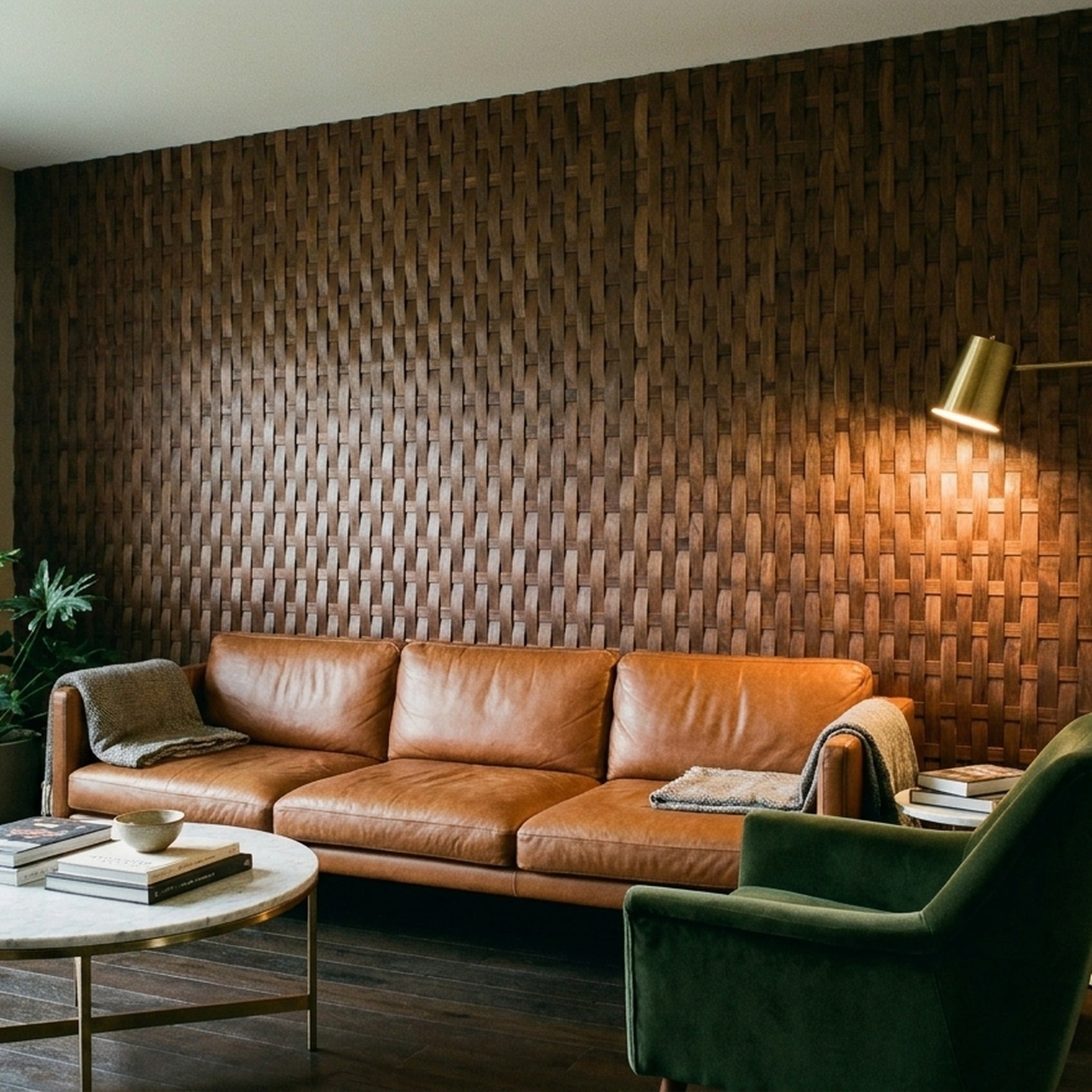 Deep Dusk Walnut 3D Wood Wall Panel | 30×30 cm | Real Wood