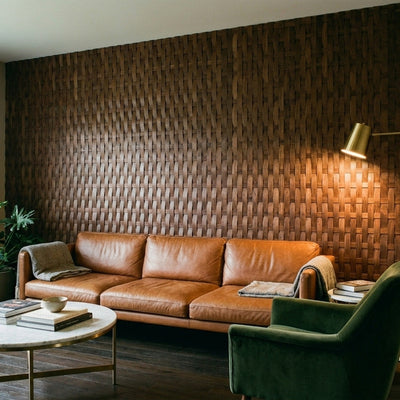 Deep Dusk Walnut 3D Wood Wall Panel | 30×30 cm | Real Wood