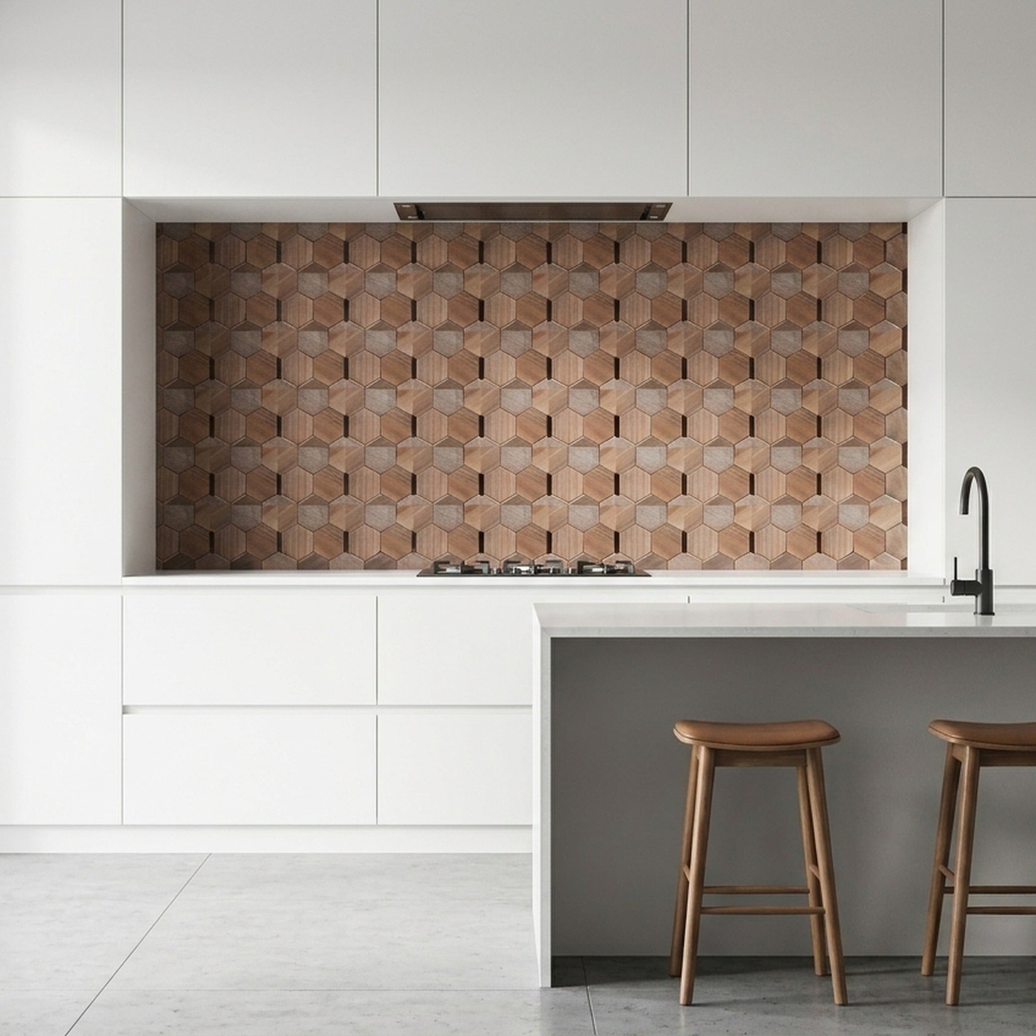 Tropical Walnut 3D Wood Wall Panel | 26×30 cm | Real Wood