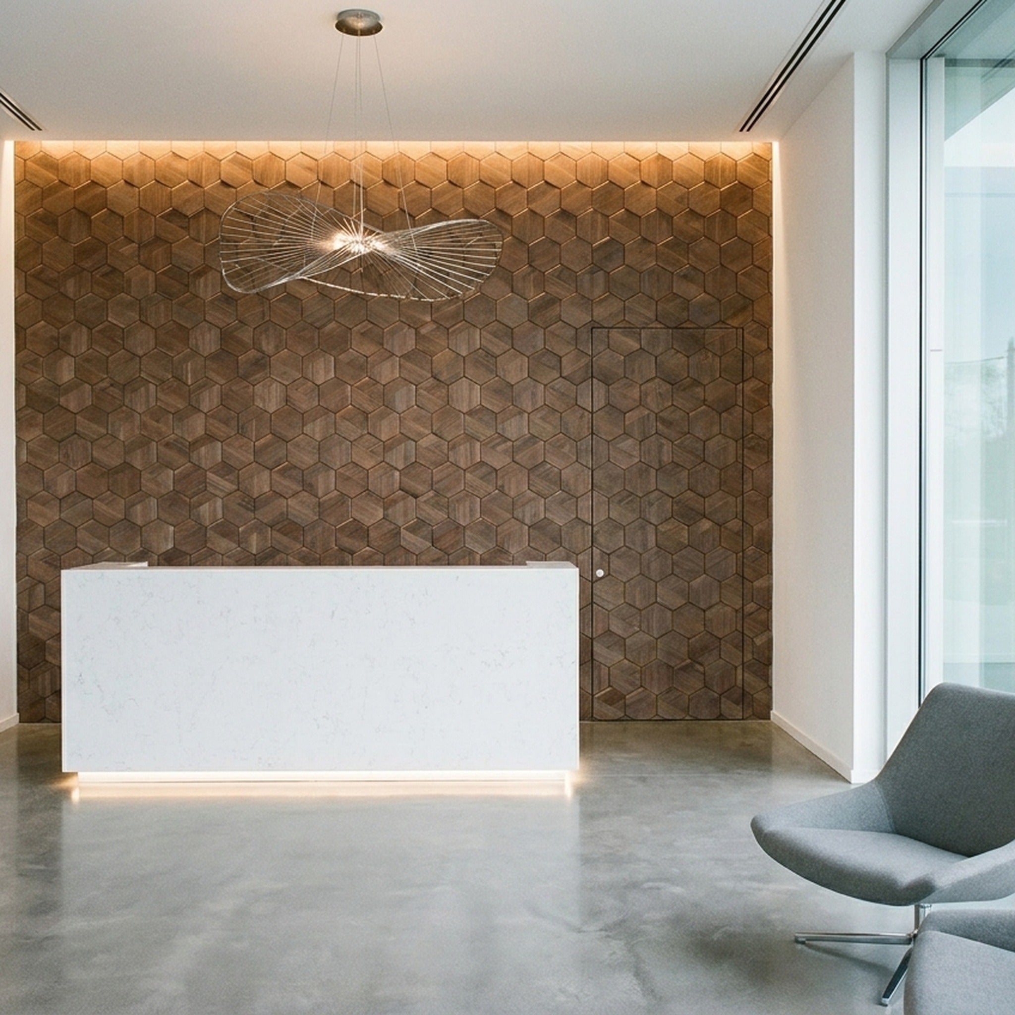 Tropical Walnut 3D Wood Wall Panel | 26×30 cm | Real Wood