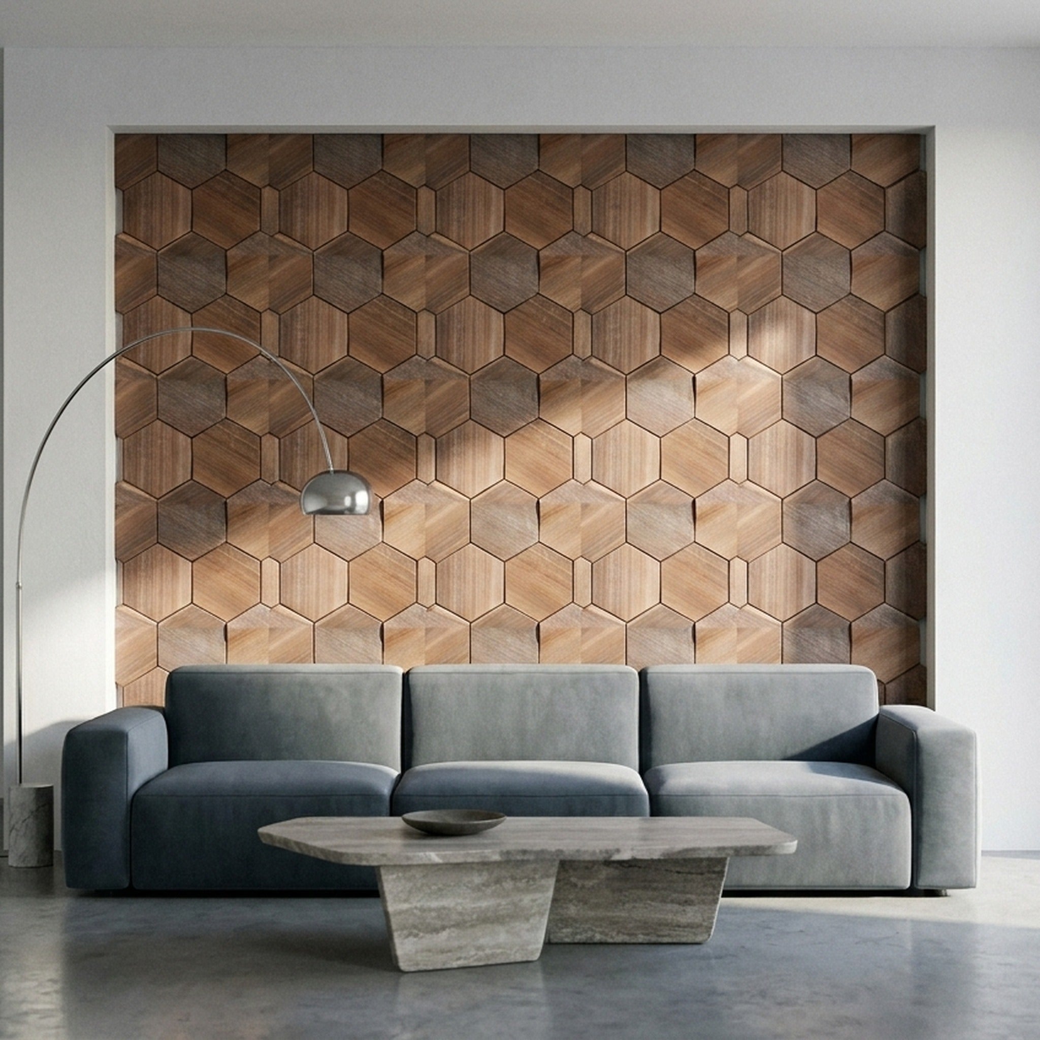 Tropical Walnut 3D Wood Wall Panel | 26×30 cm | Real Wood