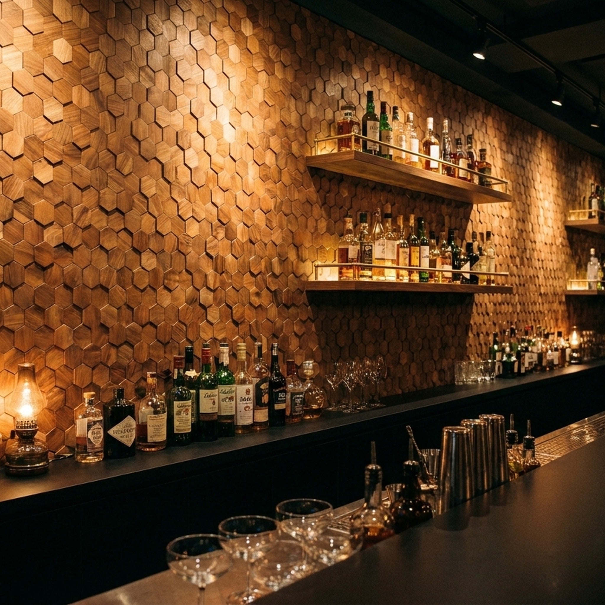 Velvet Walnut 3D Wood Wall Panel | 31×30 cm | Real Wood