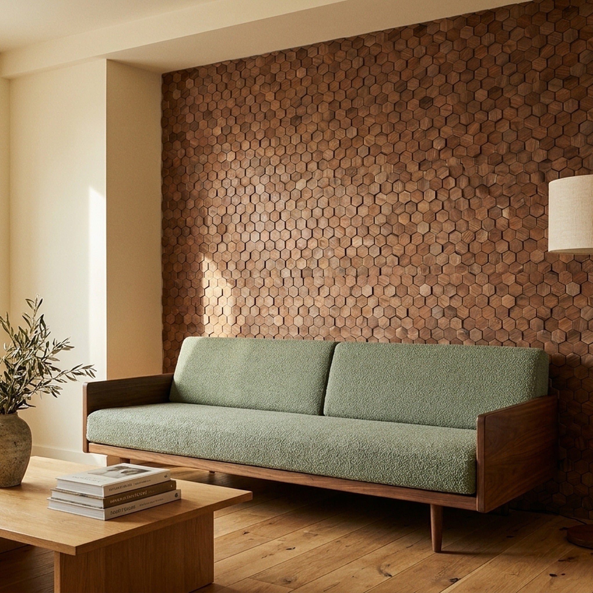 Velvet Walnut 3D Wood Wall Panel | 31×30 cm | Real Wood