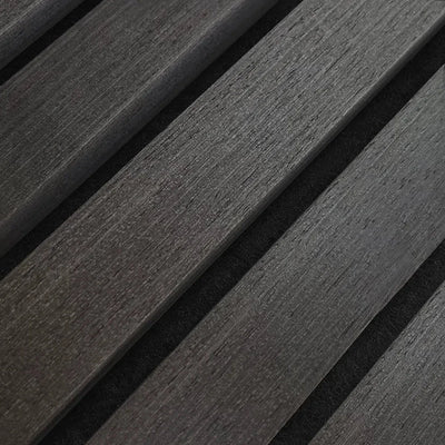 Black Oak 300 cm Acoustic Wooden Wall Panel 3-Sided Wood Veneer Aku Woodpanel UK