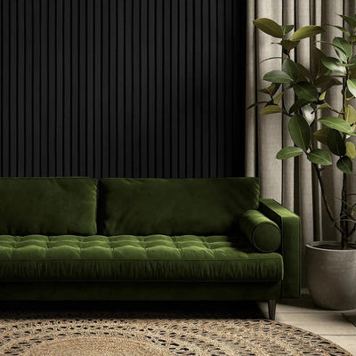 Black Oak Acoustic Wooden Wall Panel 3-Sided Wood Veneer Aku Woodpanel UK