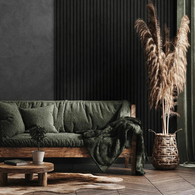 Black Oak Acoustic Wooden Wall Panel 3-Sided Wood Veneer Aku Woodpanel UK