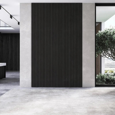 Black Oak Acoustic Wooden Wall Panel 3-Sided Wood Veneer Aku Woodpanel UK