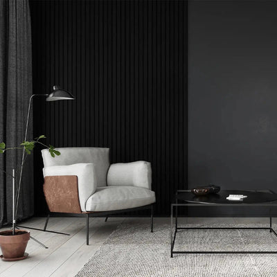 Black Oak Acoustic Wooden Wall Panel 3-Sided Wood Veneer Aku Woodpanel UK