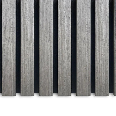 Grey Walnut 300 cm Acoustic Wooden Wall Panel 3-Sided Wood Veneer Aku Woodpanel UK