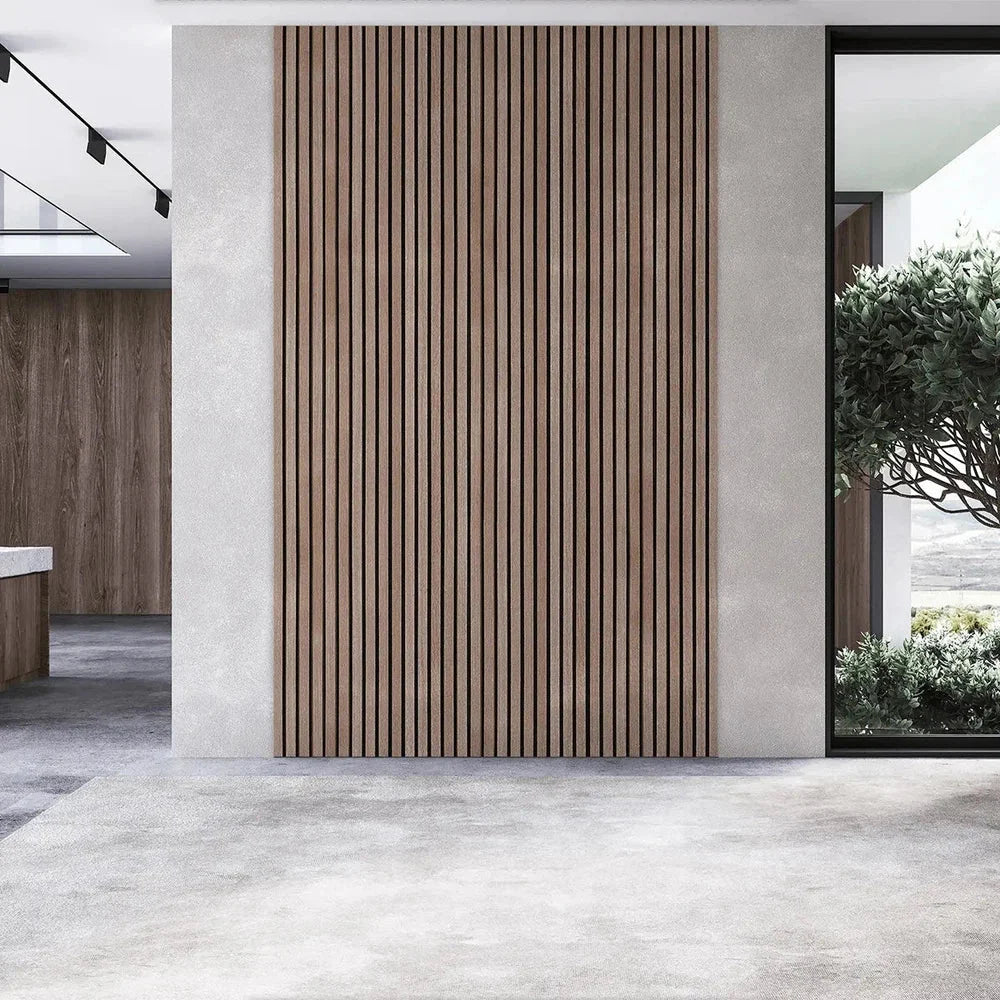 Mocca 300 cm Acoustic Wooden Wall Panel 3-Sided Wood Veneer Aku Woodpanel UK