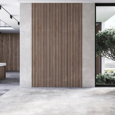 Mocca 300 cm Acoustic Wooden Wall Panel 3-Sided Wood Veneer Aku Woodpanel UK