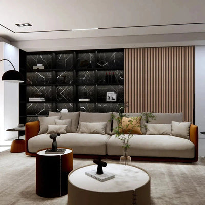 Mocca Acoustic Wooden Wall Panel 3-Sided Wood Veneer Aku Woodpanel UK