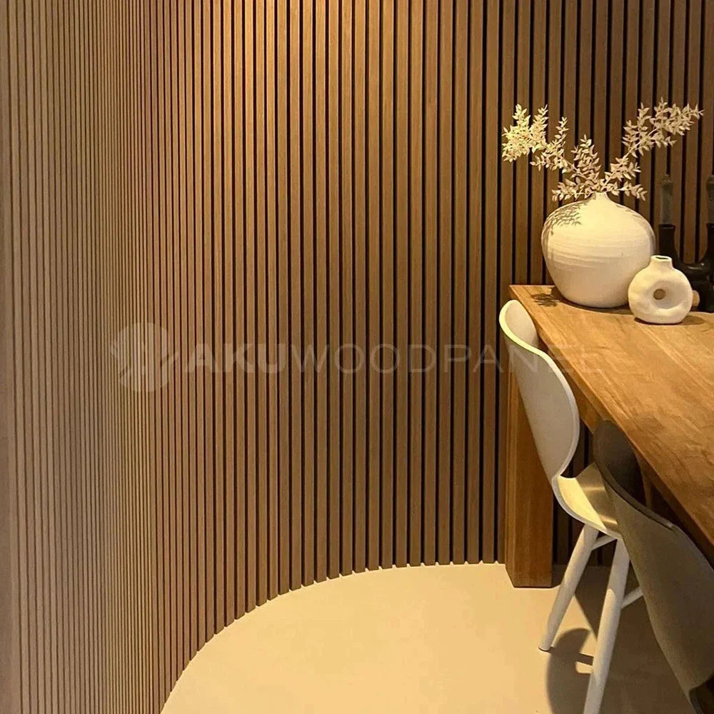 Mocca 300 cm Acoustic Wooden Wall Panel 3-Sided Wood Veneer Aku Woodpanel UK